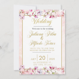Floral Wedding Invitation Kaart