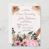 Floral Wedding Invitation Kaart (Voorkant)