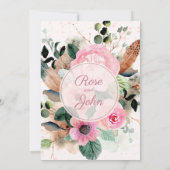 Floral Wedding Invitation Kaart (Achterkant)