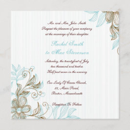 Floral Wedding Invitation Kaart