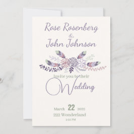 Floral Wedding Invitation Kaart