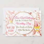 Floral Wedding Invitation Kaart (Voorkant)
