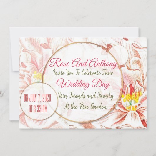 Floral Wedding Invitation Kaart (Voorkant)