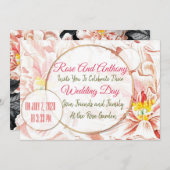 Floral Wedding Invitation Kaart (Voorkant / Achterkant)