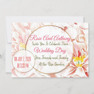 Floral Wedding Invitation Kaart
