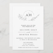 Floral Wedding Invitation Kaart (Voorkant / Achterkant)