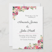 Floral Wedding Invitation Kaart (Voorkant)