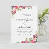 Floral Wedding Invitation Kaart (Staand voorkant)