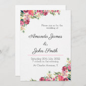 Floral Wedding Invitation Kaart (Voorkant / Achterkant)