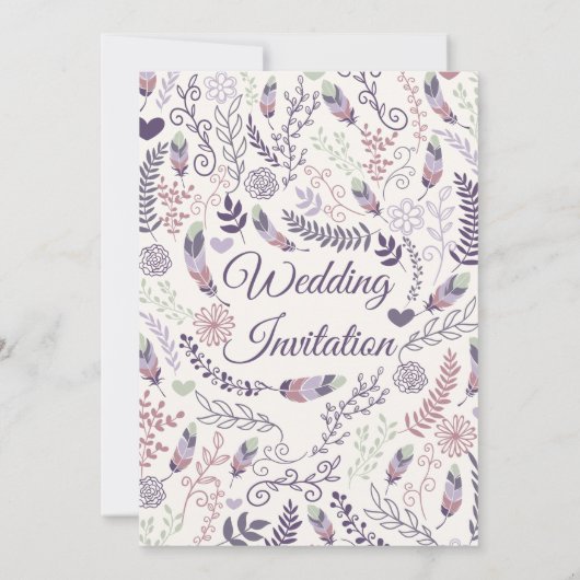 Floral Wedding Invitation Kaart (Achterkant)