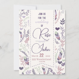 Floral Wedding Invitation Kaart