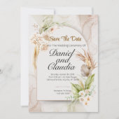 Floral Wedding Invitation Kaart (Voorkant)