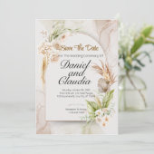 Floral Wedding Invitation Kaart (Staand voorkant)