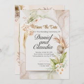 Floral Wedding Invitation Kaart (Voorkant / Achterkant)