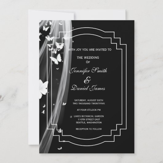 Floral Wedding Invitation Kaart (Voorkant)