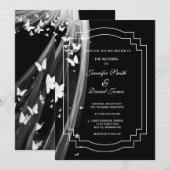 Floral Wedding Invitation Kaart (Voorkant / Achterkant)