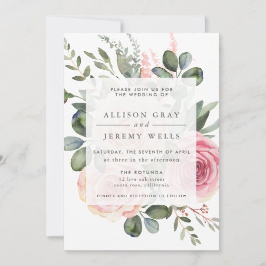 Floral Wedding Invitation Kaart (Voorkant)