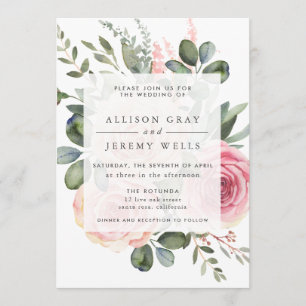 Floral Wedding Invitation Kaart