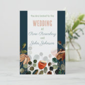 Floral Wedding Invitation Kaart (Staand voorkant)