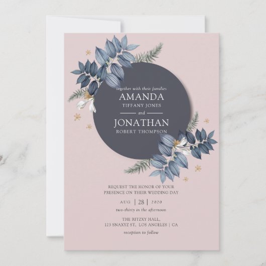Floral Wedding Invitation Kaart (Voorkant)