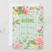 Floral Wedding Invitation Kaart (Voorkant)