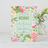 Floral Wedding Invitation Kaart (Staand voorkant)
