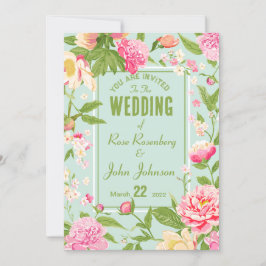 Floral Wedding Invitation Kaart