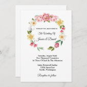 Floral Wedding Invitation Kaart (Voorkant / Achterkant)
