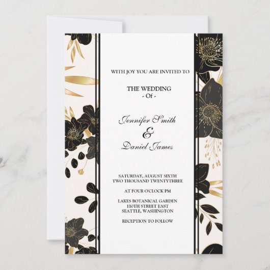 Floral Wedding Invitation Kaart (Voorkant)