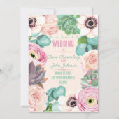 Floral Wedding Invitation Kaart (Voorkant)