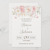 Floral wedding invitation  kaart (Voorkant / Achterkant)