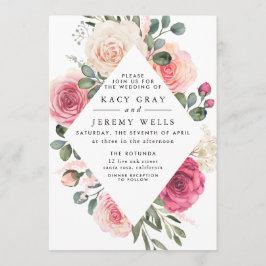 Floral Wedding Invitation Kaart