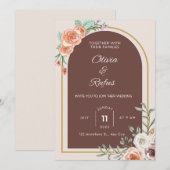 Floral wedding invitation  kaart (Voorkant / Achterkant)