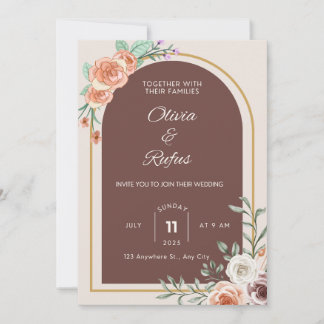 Floral wedding invitation  kaart