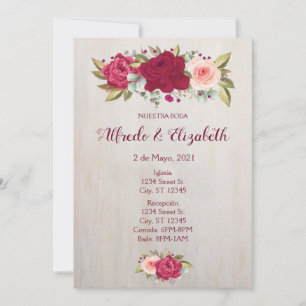Floral Wedding Invitation Kaart