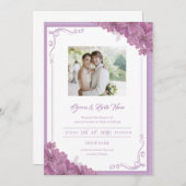 Floral Wedding Invitation Kaart (Voorkant / Achterkant)