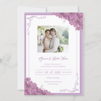 Floral Wedding Invitation Kaart
