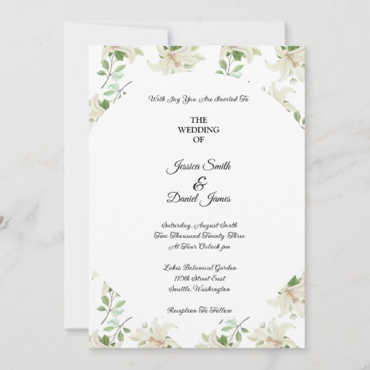 Floral Wedding Invitation Kaart (Voorkant)