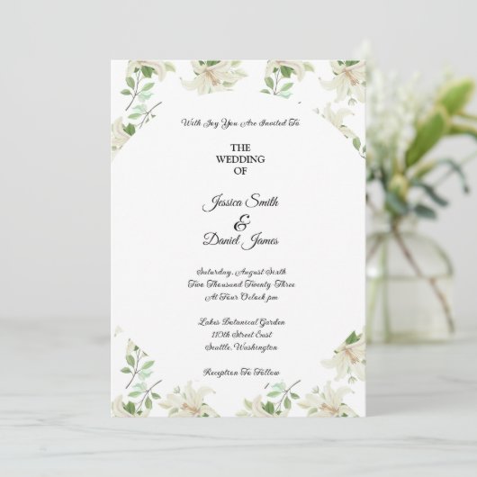 Floral Wedding Invitation Kaart (Staand voorkant)