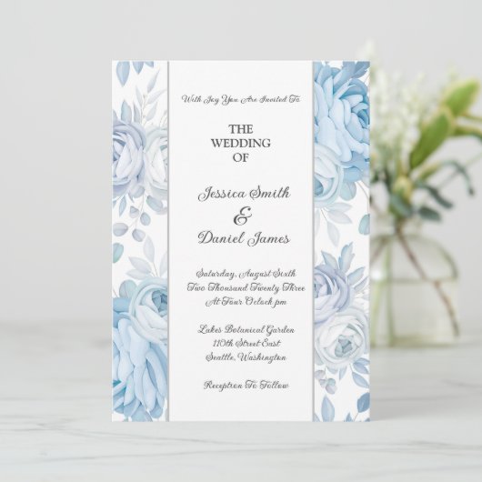 Floral Wedding Invitation Kaart (Staand voorkant)