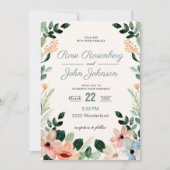 Floral Wedding Invitation Kaart (Voorkant)