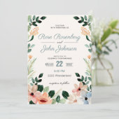 Floral Wedding Invitation Kaart (Staand voorkant)