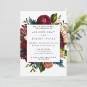 Floral Wedding Invitation Kaart (Staand voorkant)
