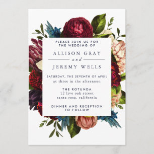 Floral Wedding Invitation Kaart