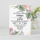 Floral Wedding Invitation Kaart (Staand voorkant)