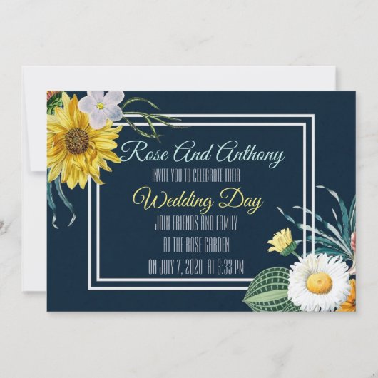 Floral Wedding Invitation Kaart (Voorkant)