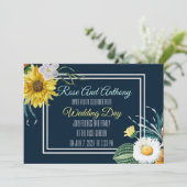 Floral Wedding Invitation Kaart (Staand voorkant)