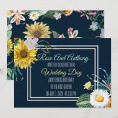 Floral Wedding Invitation Kaart (Voorkant / Achterkant)