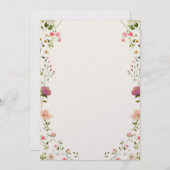 Floral Wedding Invitation Kaart (Voorkant / Achterkant)