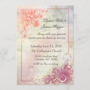 Floral Wedding Invitation Kaart